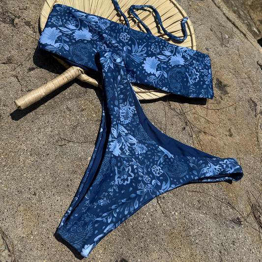 Bikini Amanda Azul Flores