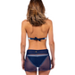 Falda Nudo Corta Tul Azul