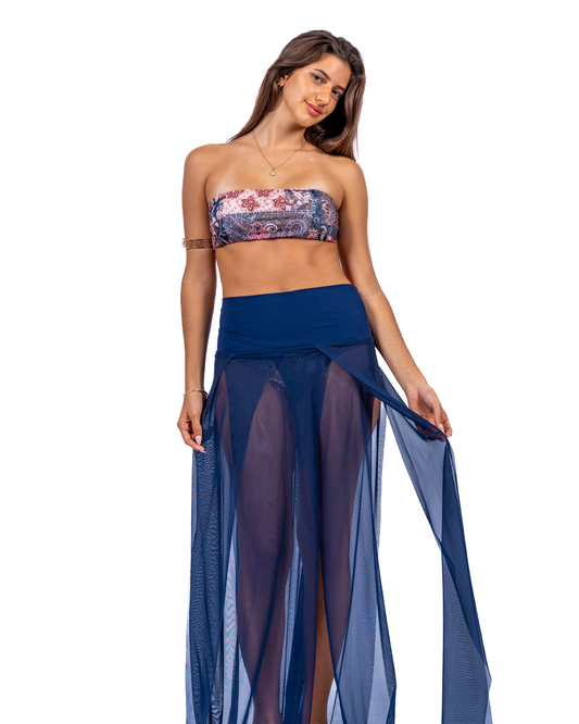 Falda Vestido Itaca Tul Azul