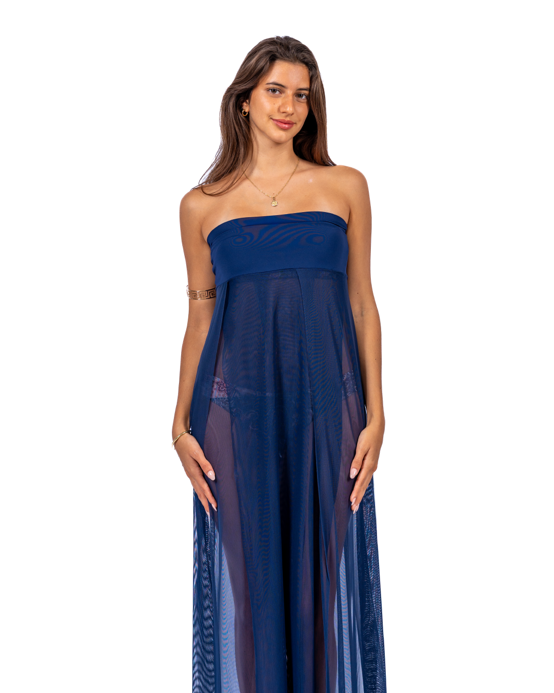 Falda Vestido Itaca Tul Azul