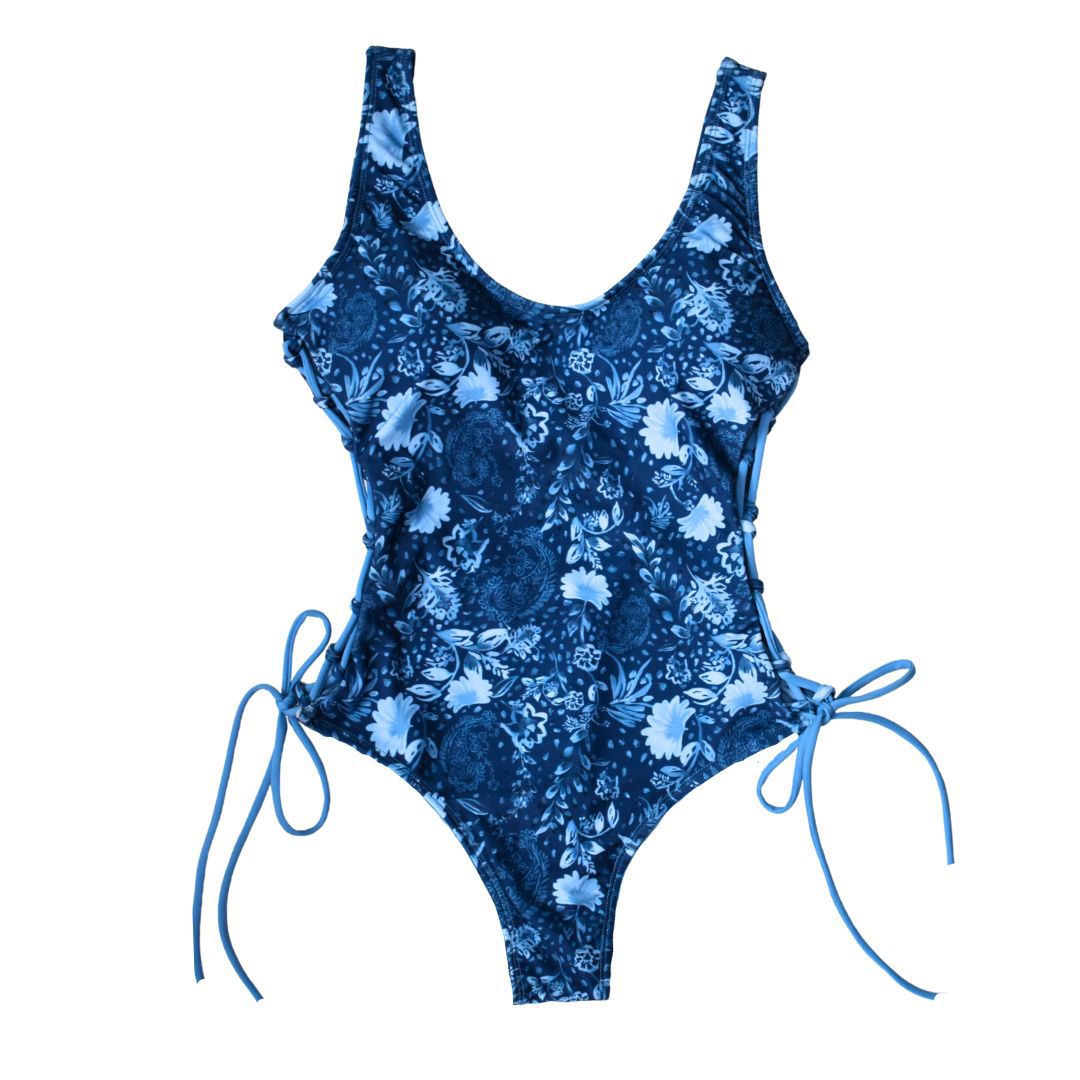 Ropa de Baño Itaca Paula Flores Azules