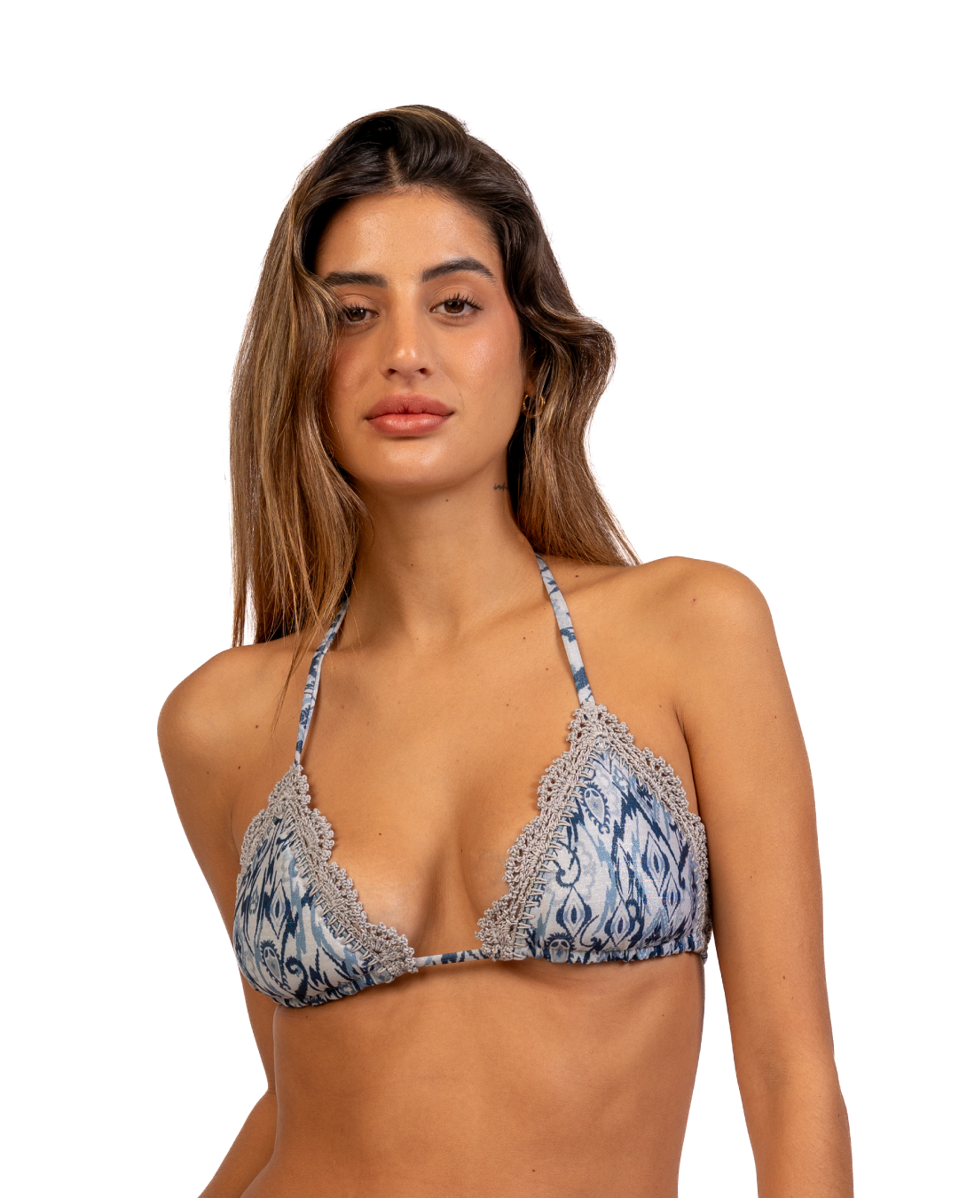 Fernanda Azul Tribal Top | Zalia Bikinis - ropa de baño peruana