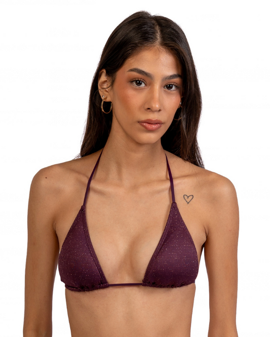 Nicole Shiny Guinda Pitas Top