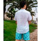 Short Hombre Palmas Turquesa